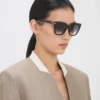 Übergroße Acetat-Sonnenbrille in Schwarz Übergroße Acetat-Sonnenbrille in Schwarz