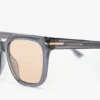 Übergroße Acetat-Sonnenbrille in transparentem Blau