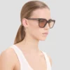 Übergroße Acetat-Sonnenbrille in transparentem Blau
