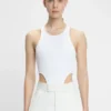 Bodysuit mit hohem Beinausschnitt in Weiß Bodysuit mit hohem Beinausschnitt in Weiß