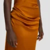 Drapiertes, bodenlanges Cami-Kleid in Bronze Drapiertes, bodenlanges Cami-Kleid in Bronze
