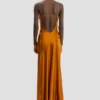 Drapiertes, bodenlanges Cami-Kleid in Bronze Drapiertes, bodenlanges Cami-Kleid in Bronze
