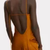 Drapiertes, bodenlanges Cami-Kleid in Bronze Drapiertes, bodenlanges Cami-Kleid in Bronze