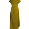 Drapiertes Midikleid in Moosgrün Drapiertes Midikleid in Moosgrün