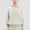 einem aufgestickten Logo-Hoodie in Grau meliert
