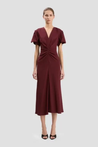 Eve Midi-Kleid in Burgunderrot