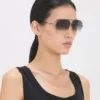 Feine Metall-Pilotenbrille in Gold-Schwarz Feine Metall-Pilotenbrille in Gold-Schwarz
