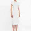 Figurbetontes T-Shirt-Kleid in Elfenbein