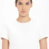 Figurbetontes T-Shirt-Kleid in Elfenbein