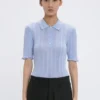 Frill Polo-Top in Wolkenblau