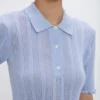 Frill Polo-Top in Wolkenblau