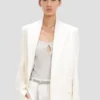 Jacke mit abnehmbarem Revers in Off-White Jacke mit abnehmbarem Revers in Off-White