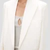 Jacke mit abnehmbarem Revers in Off-White Jacke mit abnehmbarem Revers in Off-White