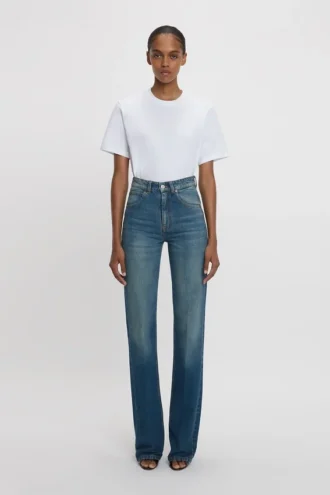 Julia Stretch-Jeans in Mittelblau