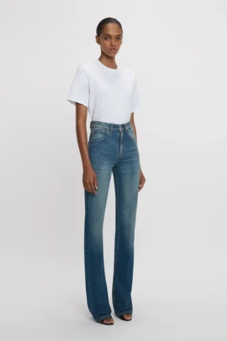 Julia Stretch-Jeans in Mittelblau