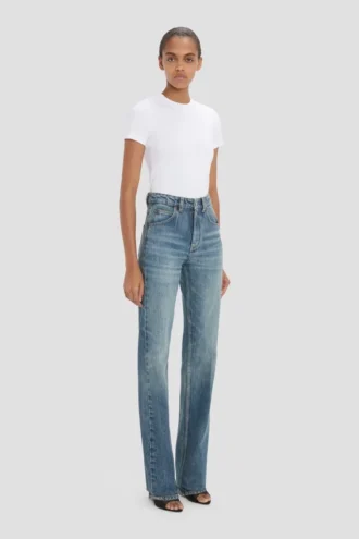 Julia Stretch-Jeans in Used-Blue-Waschung