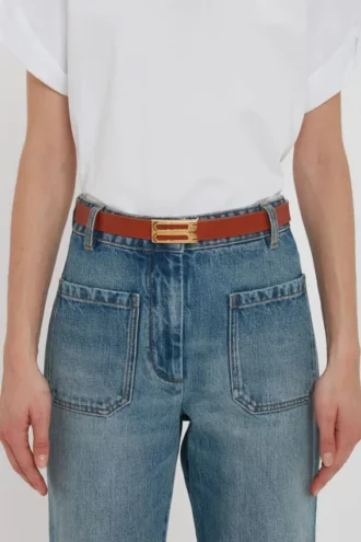 Klassischer Dorian-Gürtel aus glattem, hellbraunem Leder