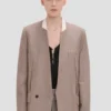 Kragenlose Jacke in Limestone Kragenlose Jacke in Limestone