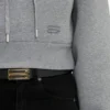Kroppter, strukturierter Hoodie in Grau meliert