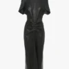 Leder-Midi-Kleid „Bela“ in Schwarz Leder-Midi-Kleid „Bela“ in Schwarz