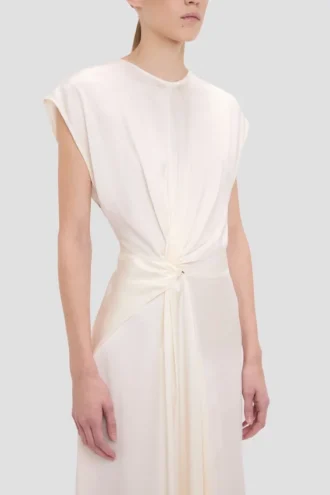 Midi-Kleid „Aria“ in Elfenbein