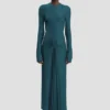 Midi-Kleid „Frances“ in Dunkelblaugrün Midi-Kleid „Frances“ in Dunkelblaugrün