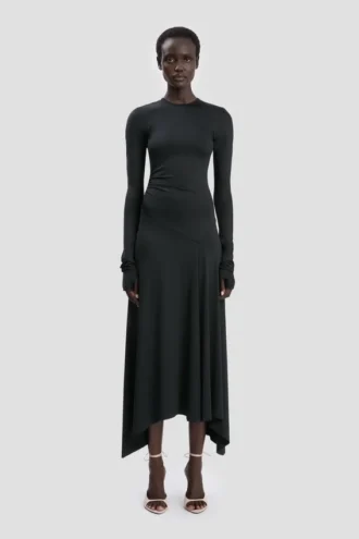Midi-Kleid in Schwarz
