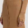 Midi-Rock mit Knöpfen in Camel Midi-Rock mit Knöpfen in Camel