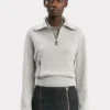 Milano-Pullover mit halbem Reißverschluss in Grau meliert Milano-Pullover mit halbem Reißverschluss in Grau meliert