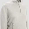 Milano-Pullover mit halbem Reißverschluss in Grau meliert Milano-Pullover mit halbem Reißverschluss in Grau meliert