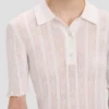 Polo-Shirt mit Rüschen in Weiß