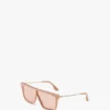 Rechteckige Schildsonnenbrille in Nude Rechteckige Schildsonnenbrille in Nude