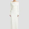 Schulterfreies Abendkleid in Elfenbein Schulterfreies Abendkleid in Elfenbein