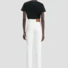 Slim-Fit-Jeans mit hoher Taille in gewaschenem Weiß