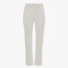 Slim-Fit-Jeans mit hoher Taille in gewaschenem Weiß
