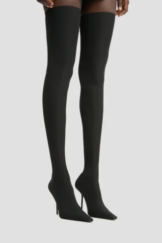 Sloane Stiletto-Jersey-Stiefel 100 in Schwarz