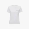 Tailliertes T-Shirt mit kleinem Logo in Weiß