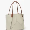 The Victoria Tote Bag Large aus elfenbeinfarbenem Canvas