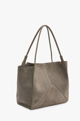 The Victoria Tote Bag Large aus kieselgrauem Wildleder