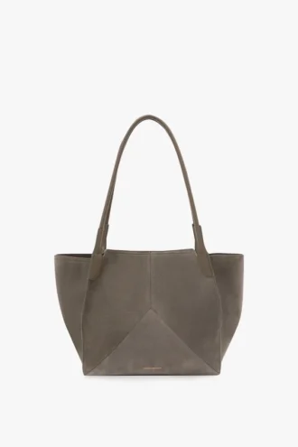 The Victoria Tote in kieselgrauem Wildleder