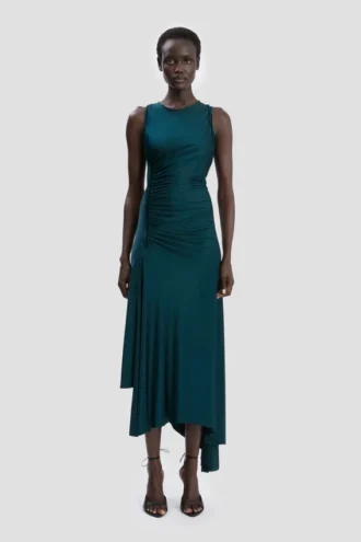 Twist-Kleid in Dunkelblaugrün