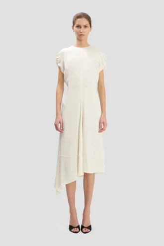 Twist-Schulterkleid in Elfenbein