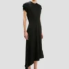 Twist Shoulder Dress in Schwarz Twist Shoulder Dress in Schwarz