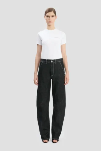 Twisted Slouch Jeans in gewaschenem Schwarz