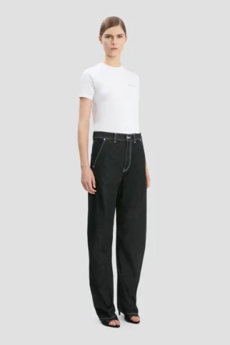 Twisted Slouch Jeans in gewaschenem Schwarz