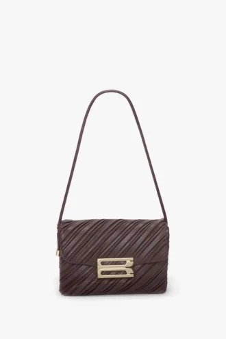 Weiche Dorian-Tasche aus burgunderrotem, plissiertem Leder